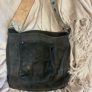 Katie Kalsi Luxurious Suede Charlie Victory Hobo Bag in Deep Green